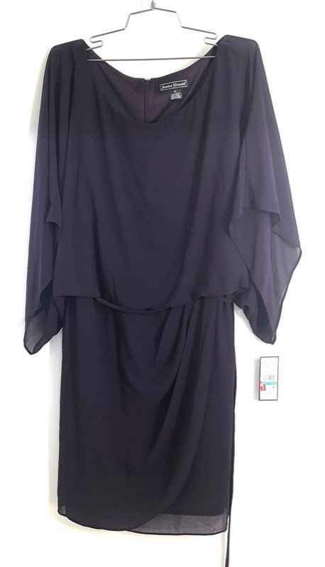 Jessica Howard Women's Purple Chiffon Capelet Sheath Dress NWT Sz 16
