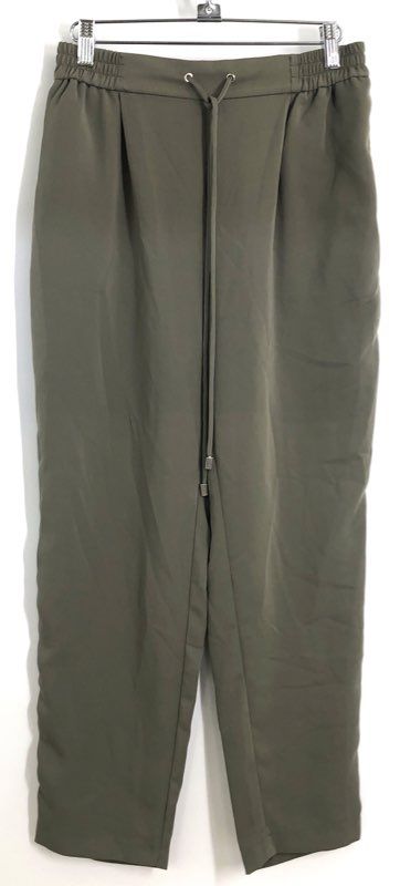 Zara Women's Olive Green Tapered Jogger Pants Drawstring Pleated Front Size S