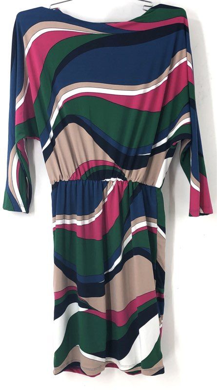 Trina Turk Women's Coralline Dress NWT Multicolor Abstract Dolman Sleeve S