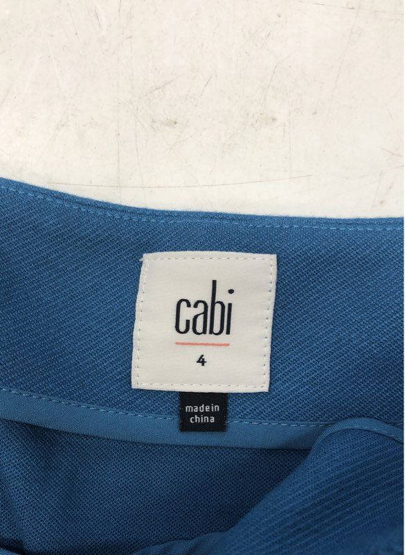 cabi Women's Teal Blue Textured Pencil Skirt with Patch Pockets Sz 4