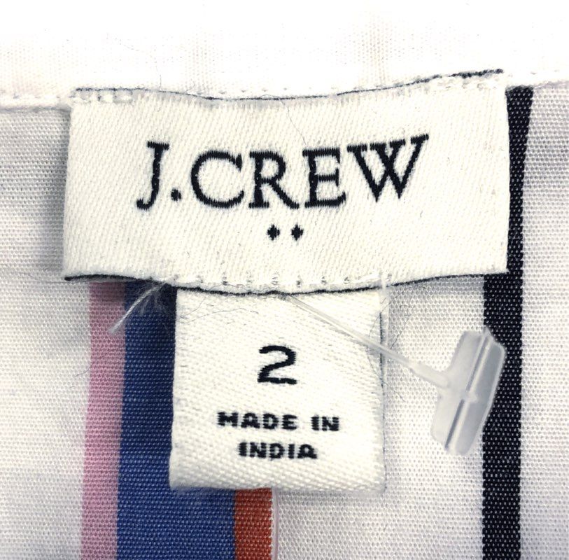 J.Crew Women's Striped Cotton Tie Waist Short Sleeve Shirt Dress NWT Sz 2