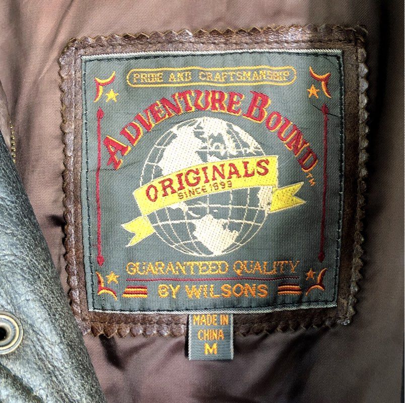 Vintage 90s Adventure Bound Wilsons Brown Leather Field Jacket Thinsulate Sz M