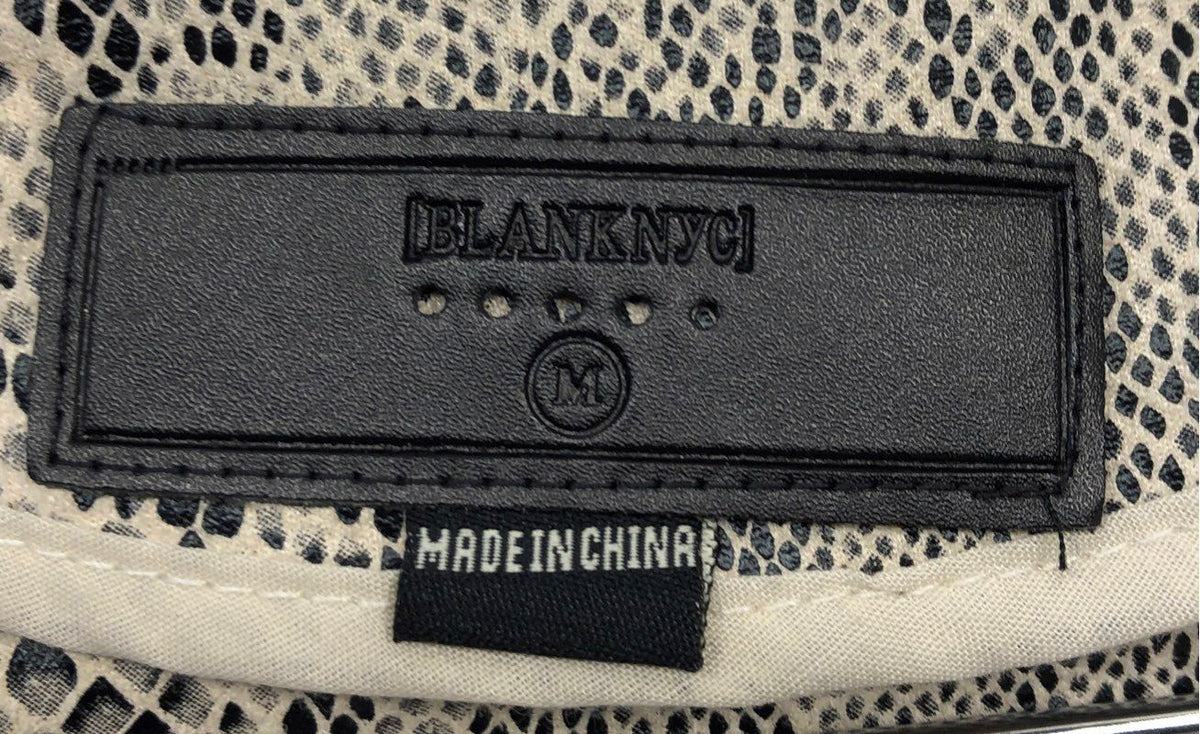 [BLANKNYC] Women's Gray Snakeskin Print Draped Open Front Jacket Size M