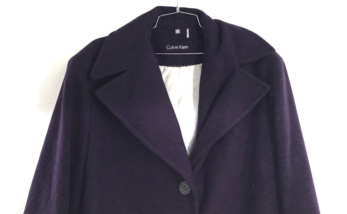 Calvin Klein Women's Purple Orchid Plus Size 3X Button Front Coat Jacket NWT
