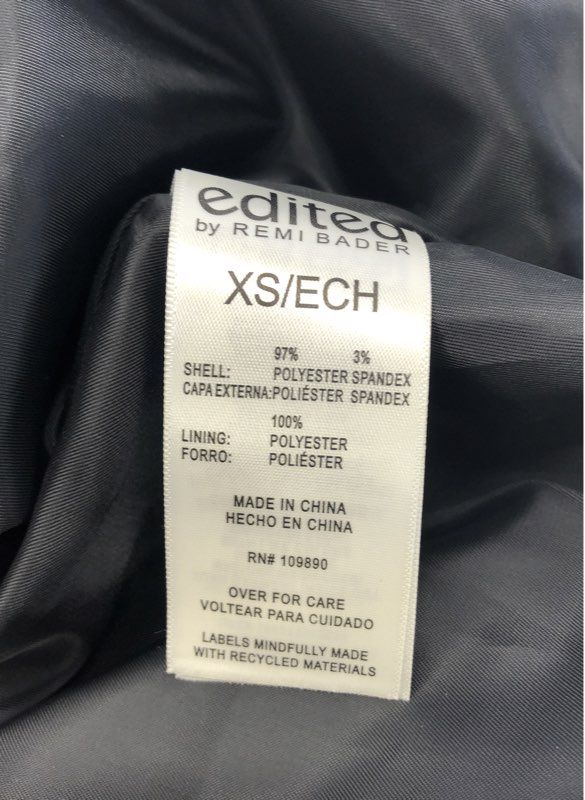 edited by Remi Bader Women's Black Satin Bomber Jacket NWT Size XS