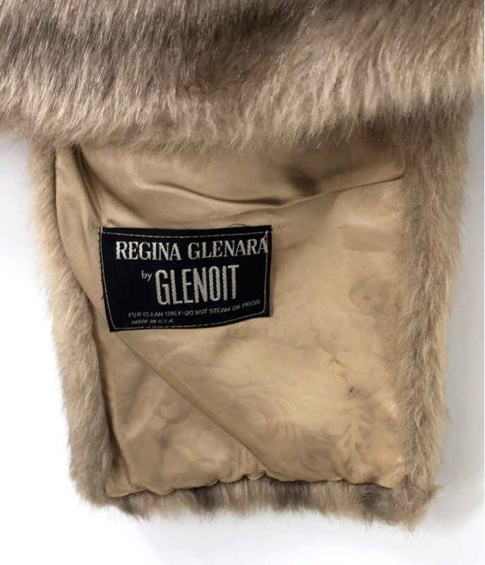 Vintage 70s Regina Glenara by Glenoit Women's Tan Striped Faux Fur Jacket