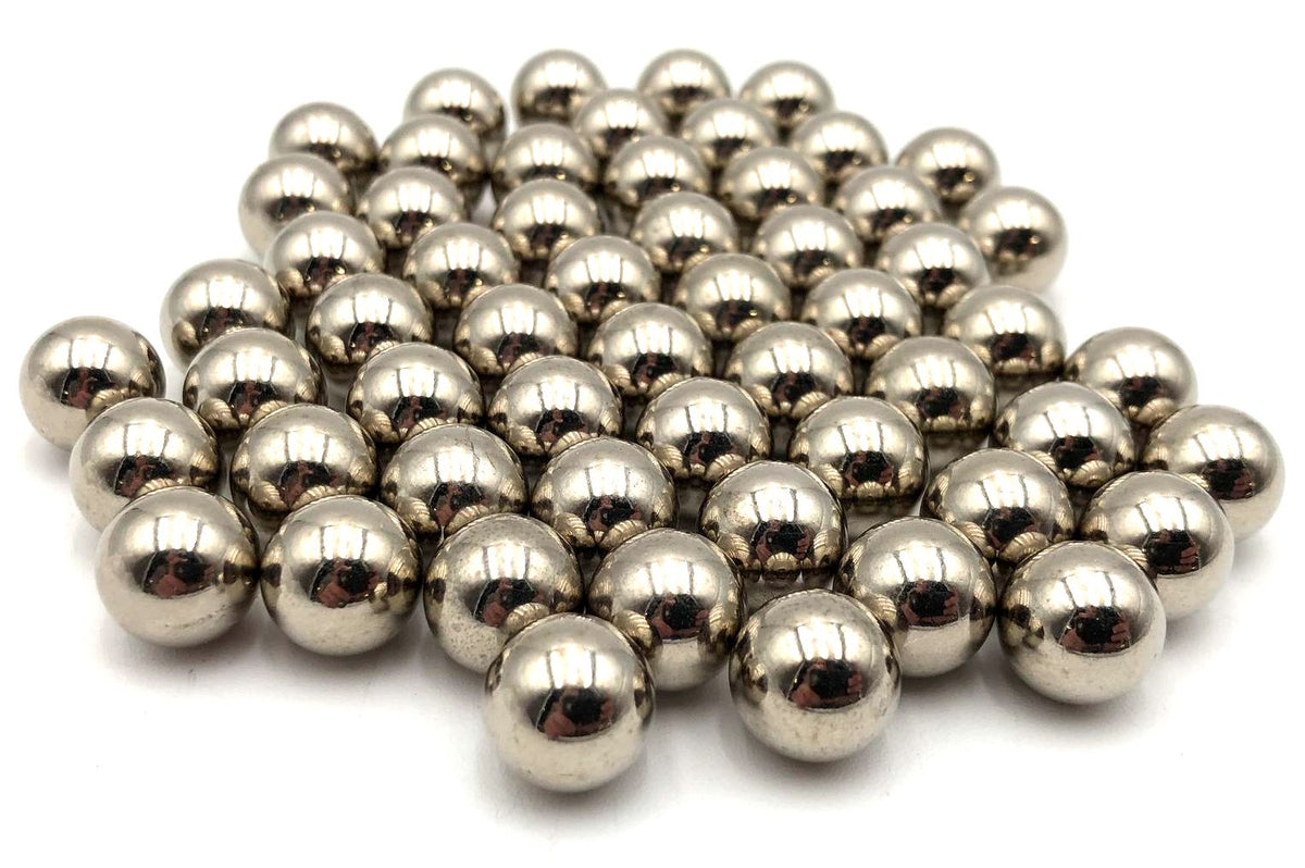 57 Piece Polished Metal Ball Lot ~1/2" Diameter Bearings 0.9 lb Total