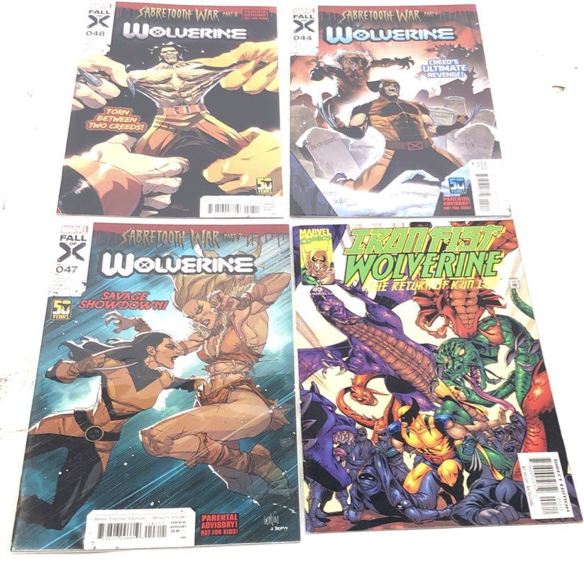 Wolverine Comic Book Lot Marvel 1980s-2024 Superhero Sabretooth War 28 Comics