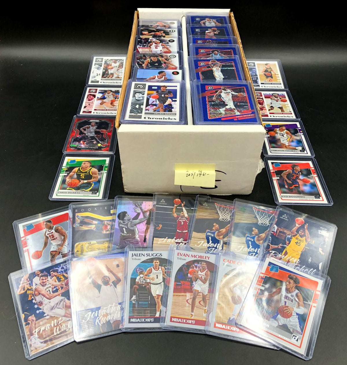 HUGE Lot of 203 Basketball/Hockey/Football Sports Trading Cards from 2018-2024