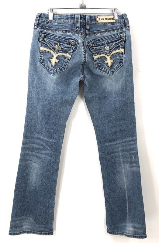 Rock Revival Women's Blue Leah Denim Easy Bootcut Jeans - Size 29