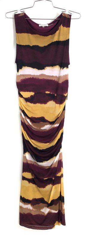Calvin Klein Women's Abstract Watercolor Ruched Side Sheath Dress NWT Sz M