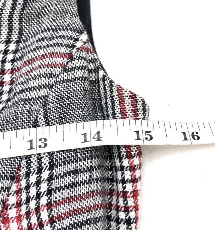 Mango MNG Casual Women's Plaid Wide Leg Jumpsuit Cutout Button Back XXS