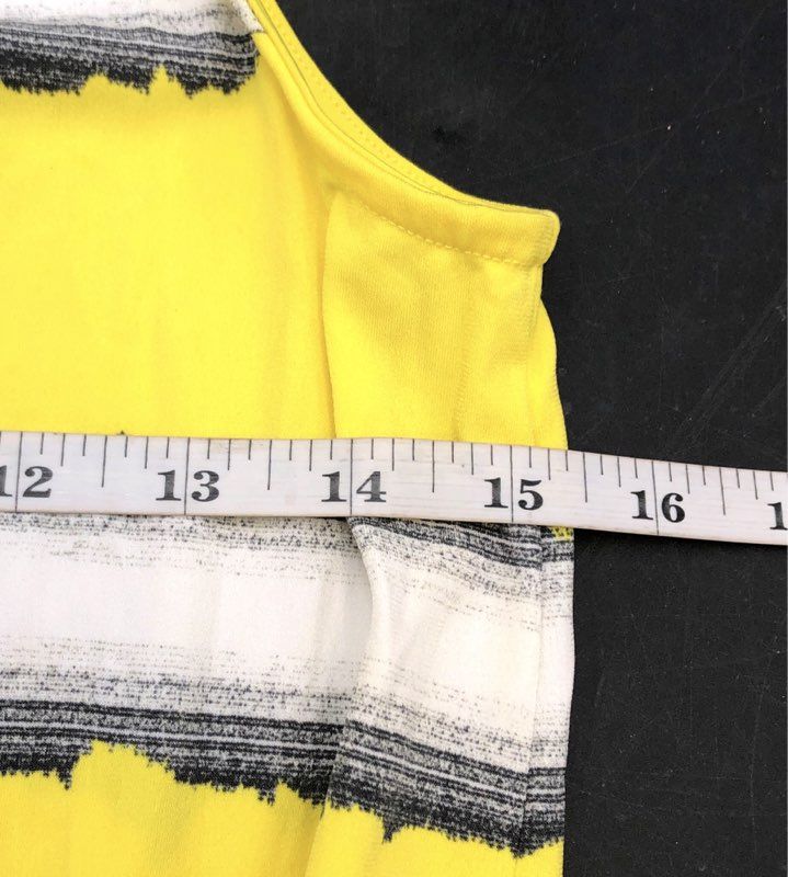 Gianni Bini Women's One Shoulder Shannon Knit Sundress Yellow Striped Sz S NWT