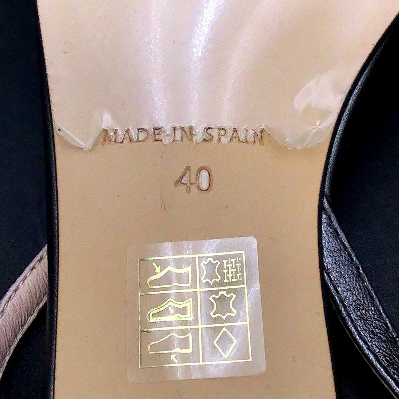 NIB Pedro Anton Women's Metallic Grey Leather Slingback Kitten Heels - Size 40