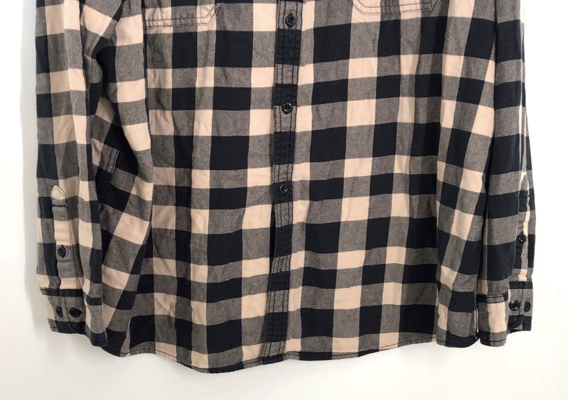 Harley-Davidson Buffalo Check Plaid Button Up Shirt Back Logo Patch Slim 3XL
