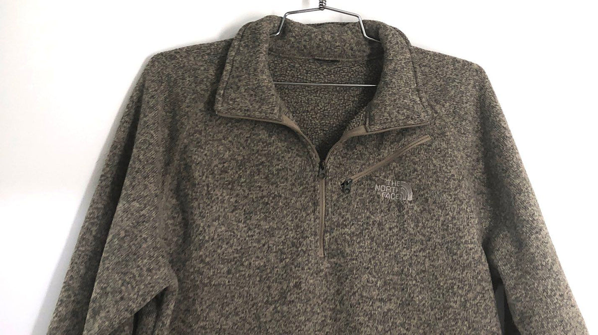 The North Face Men's Brown Heather Gordon Lyons 1/4 Zip Fleece Pullover L