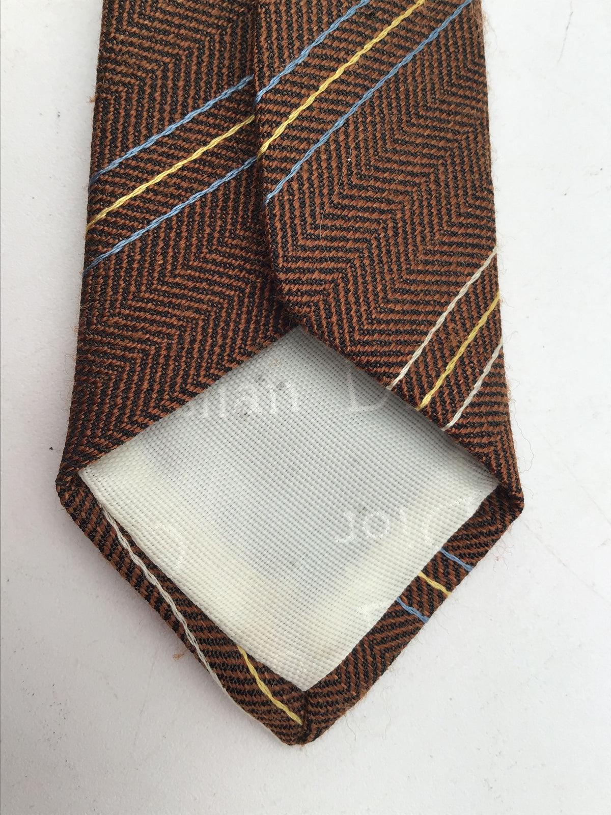 Christian Dior Men&#39;s Brown Pointed Tie With COA