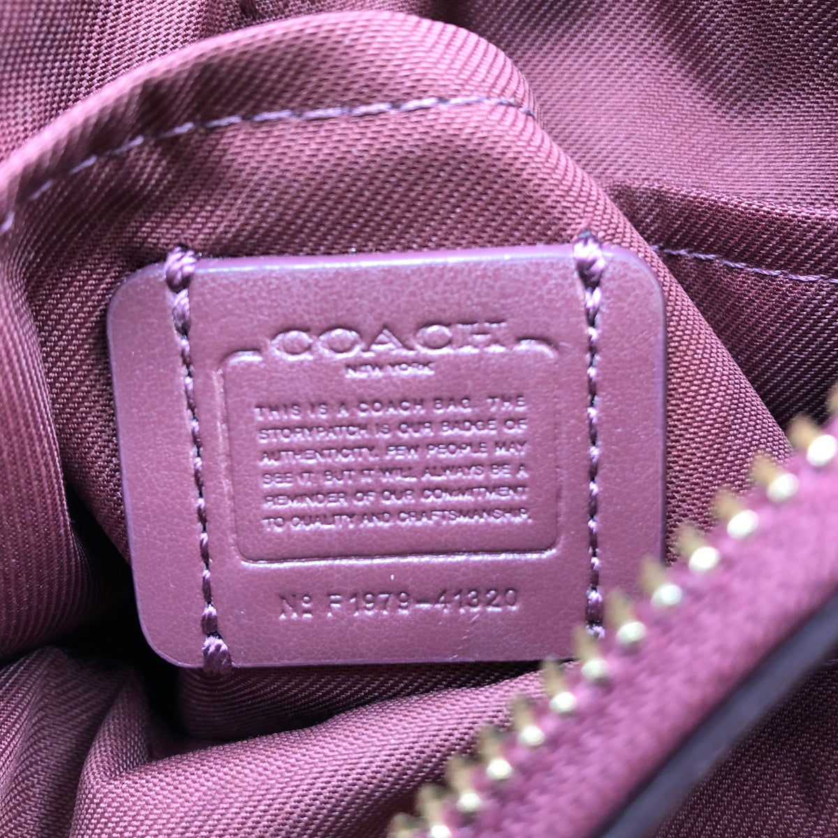 Coach Burgundy Leather Mini Rowan File Crossbody Bag Gold Hardware COA