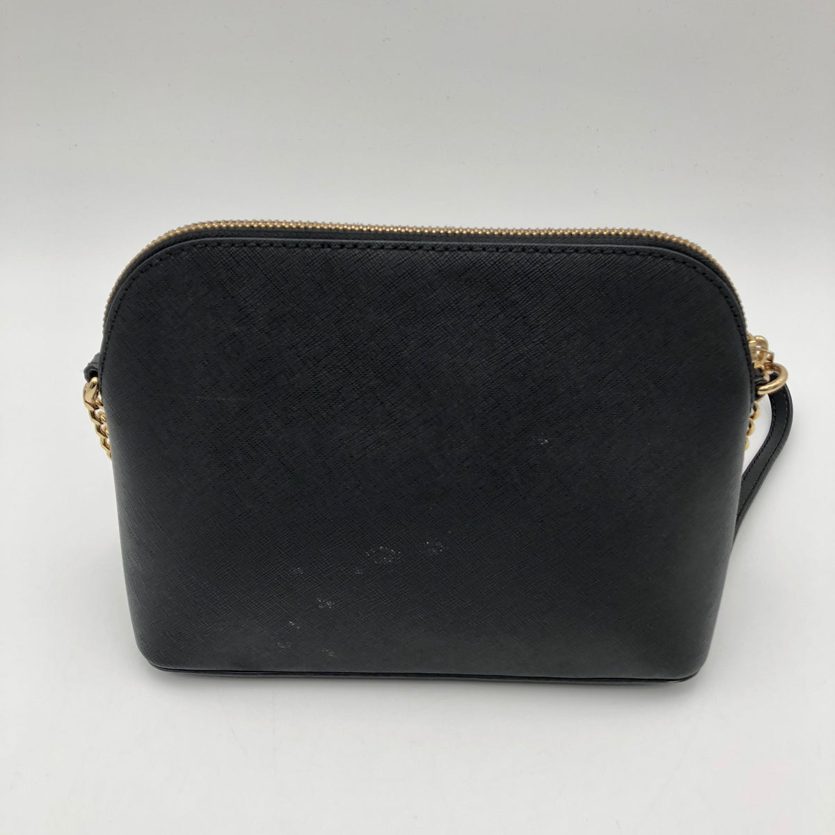 Michael Kors Black Jet Set Large Dome Crossbody Bag Gold Hardware COA