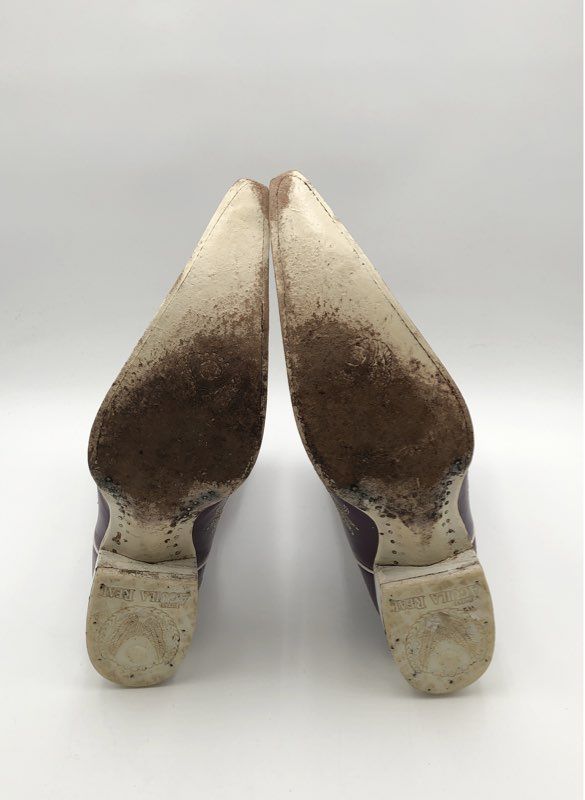 Botas Aguila Real Purple Pink Fleur De Lis Embroidered Cowboy Boots Sz 8.5