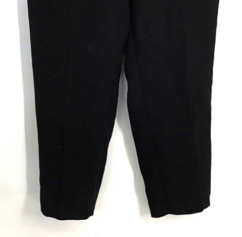 Ann Taylor Women's Black Flat Front Elastic Back Tapered Leg Pants Size L