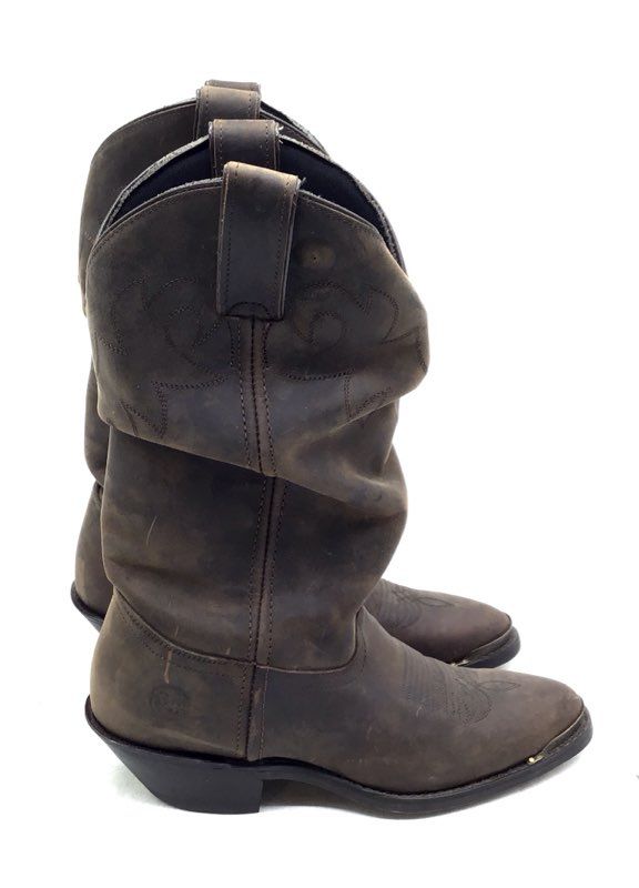 Laredo DH5262 Brown Leather Slouch Western Cowboy Boots Women's Size 6 M