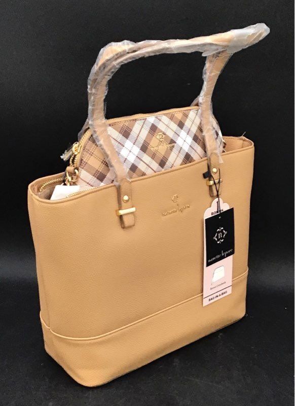 NWT Nanette Lepore Camel Tote Purse With Crossbody Bag