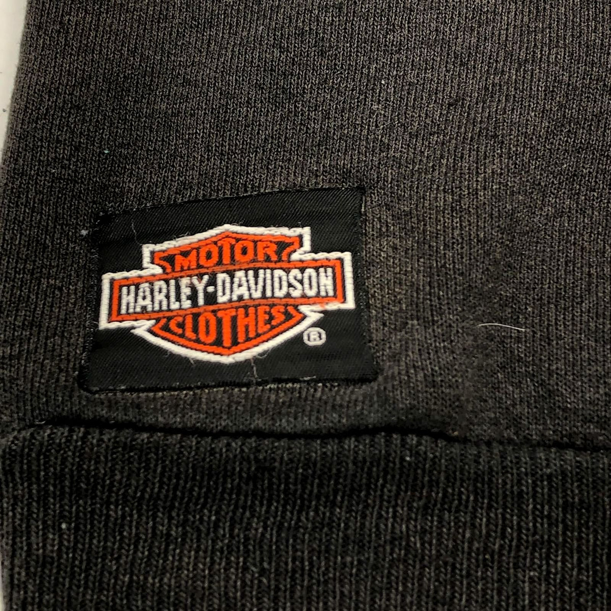 Vintage 1986 Harley-Davidson Fairfield, CA Black Front/Back Print Zip Hoodie - L