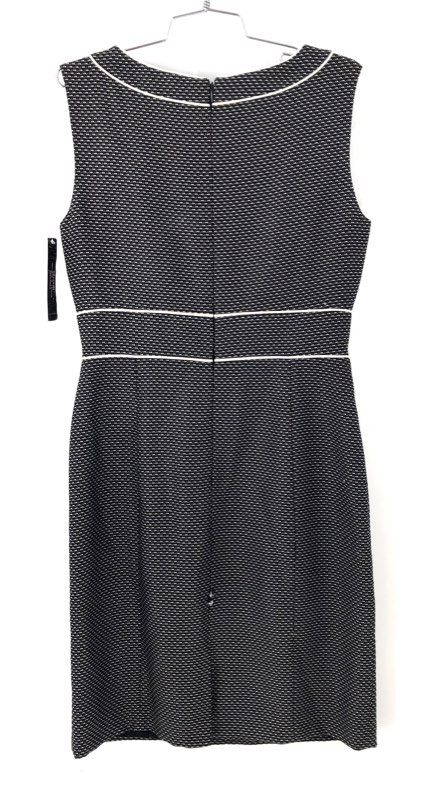 Tahari Arthur S. Levine Women's Sammi Sheath Dress Black White Beaded NWT Sz 8