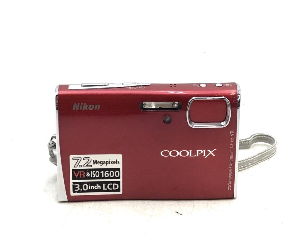 Nikon Coolpix S50 Red 7.2 Megapixel Ultra-Compact Digital Camera W/Accessories