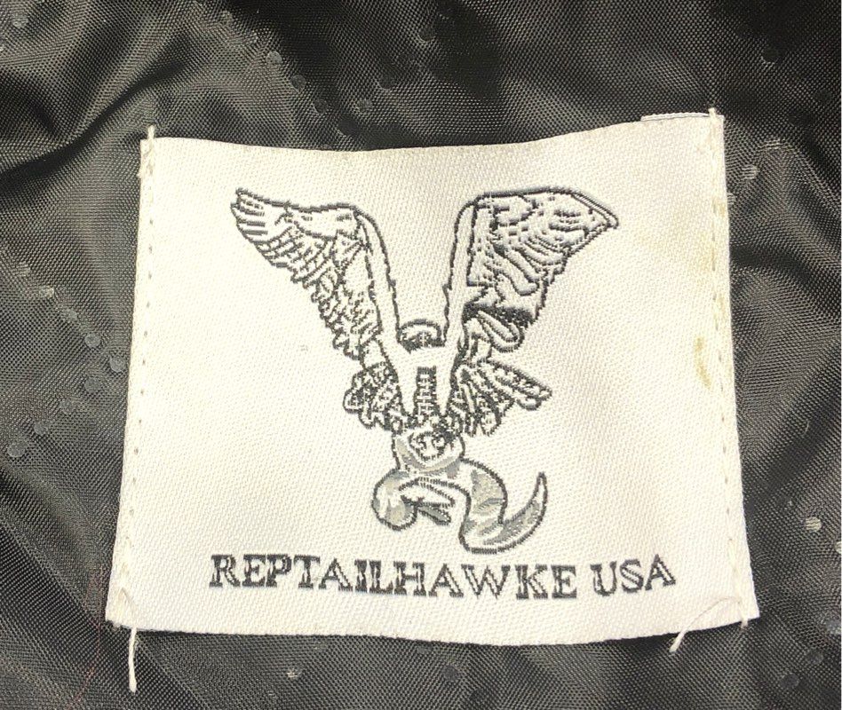 Vintage Y2K Reptailhawke USA Women's Red Cream Brown Faux Fur Hooded Coat Sz L