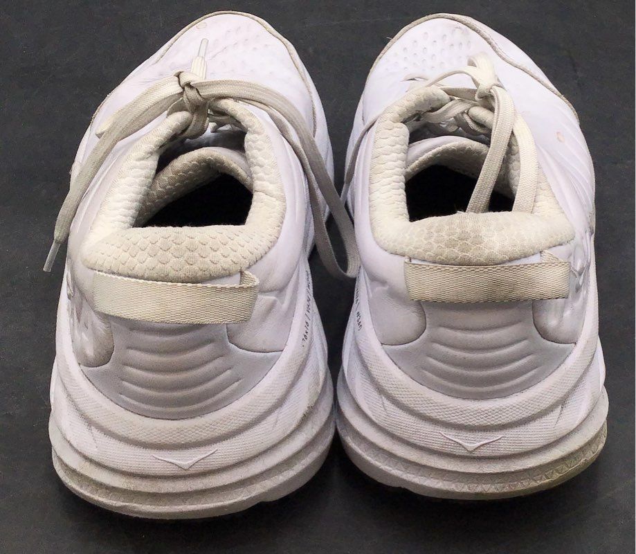 Hoka Bondi SR White Leather Slip Resistant Walking Shoes Women's Size 10.5