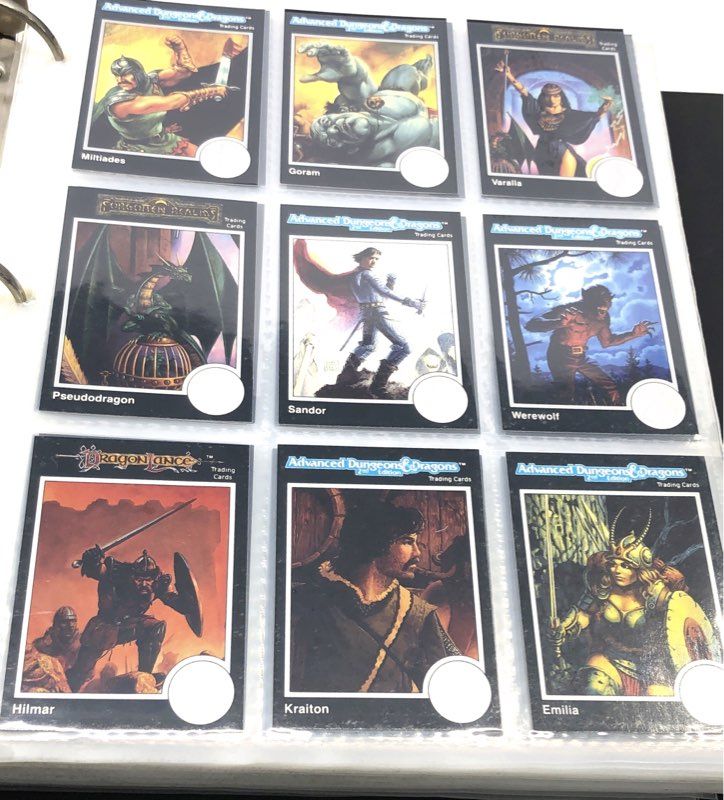 Advanced Dungeons & Dragons Trading Card Lot 2 Binders TSR Vintage See Photos