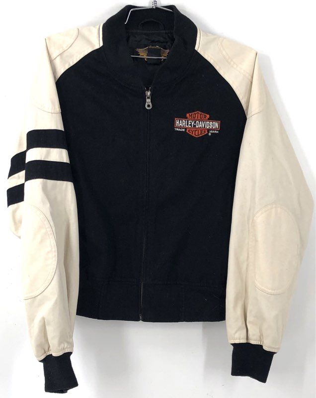 Harley-Davidson Women's Black White Jacket - Size L