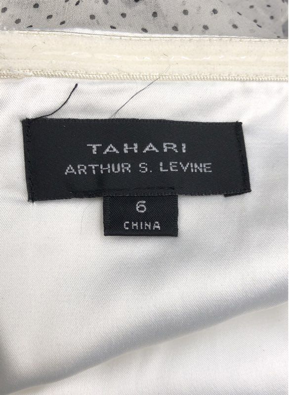 Tahari Arthur S. Levine Women's White Black Polka Dot Sheath Dress - Size 6