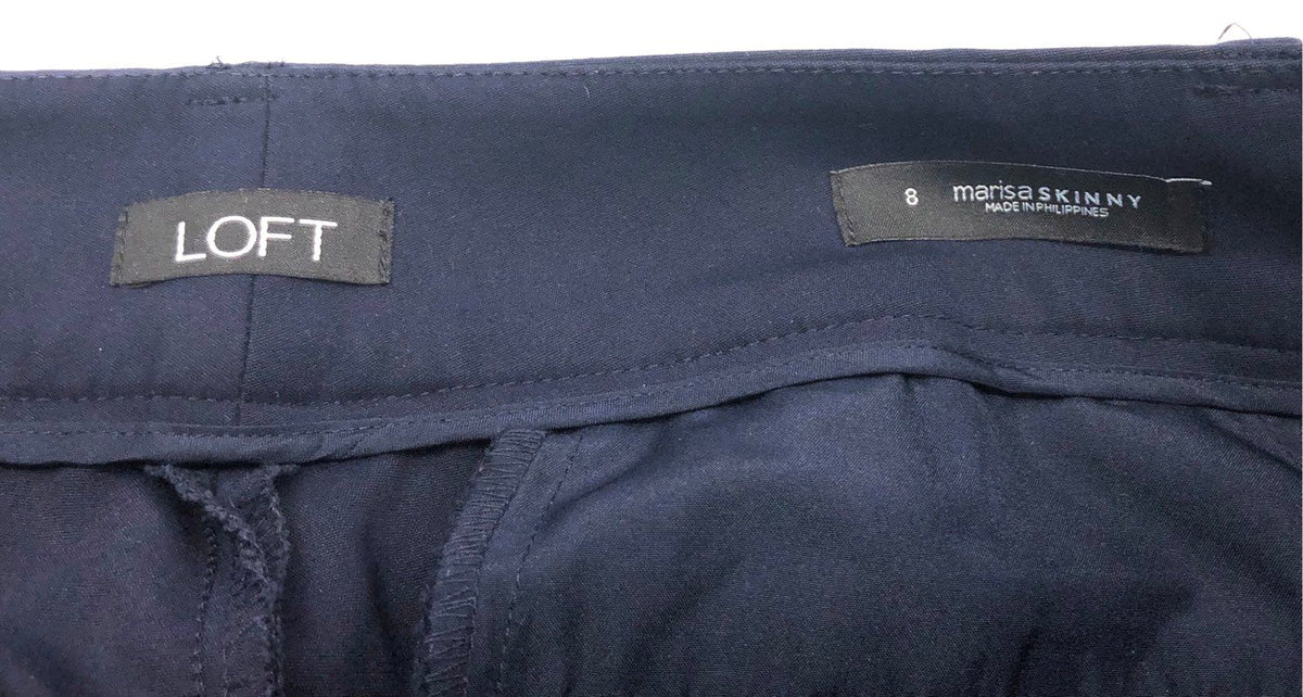 LOFT Women's Marisa Skinny Dress Pants Navy Blue Trousers Size 8