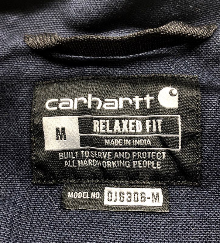 Carhartt Men's Navy Blue Rugged Flex Relaxed Fit Detroit Style Work Jacket Sz M