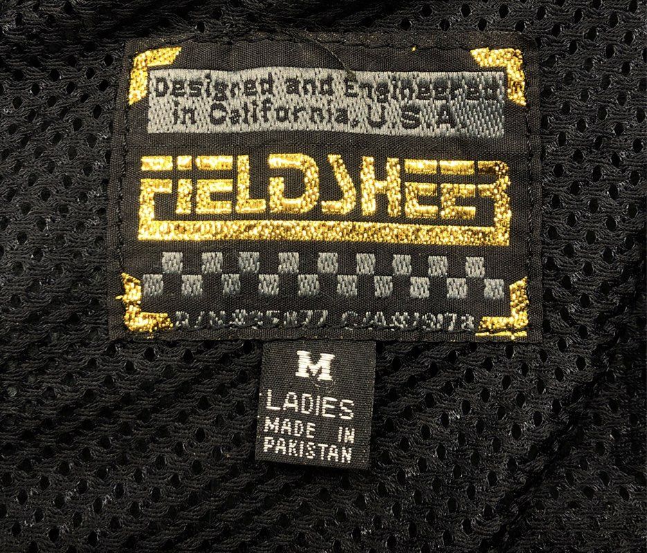 Fieldsheer Women's Black Leather Motorcycle Jacket Padded Vintage Y2K Sz M