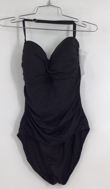 NWT Anne Cole Women&#39;s Black Sleeveless One-Piece Swimsuit - Size 12