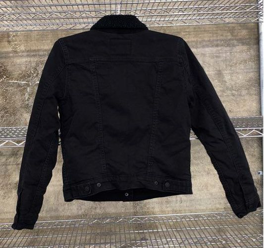 Levi's Men's Sherpa Trucker Jacket Black Denim Fleece Lined Sz S