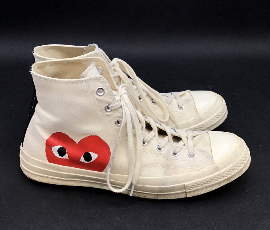 Comme des Garcons PLAY Converse Off White Chuck 70 High Sneakers Men's Size 11