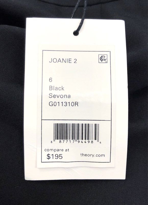 Theory Women's Black Joanie 2 Sevona Virgin Wool Stretch Pencil Skirt Sz 6 NWT
