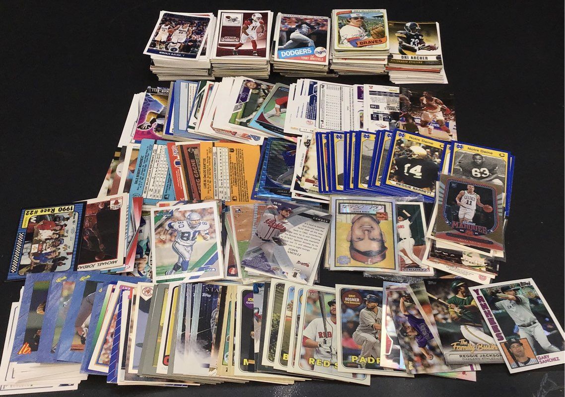 16.9 Lbs. Lot Of Collectible Sports Trading Cards. Medium Box, Unsorted