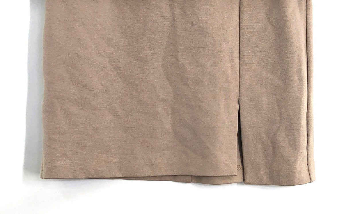 Stradivarius Women's Beige High Waist Side Slit Textured Pencil Skirt Sz S