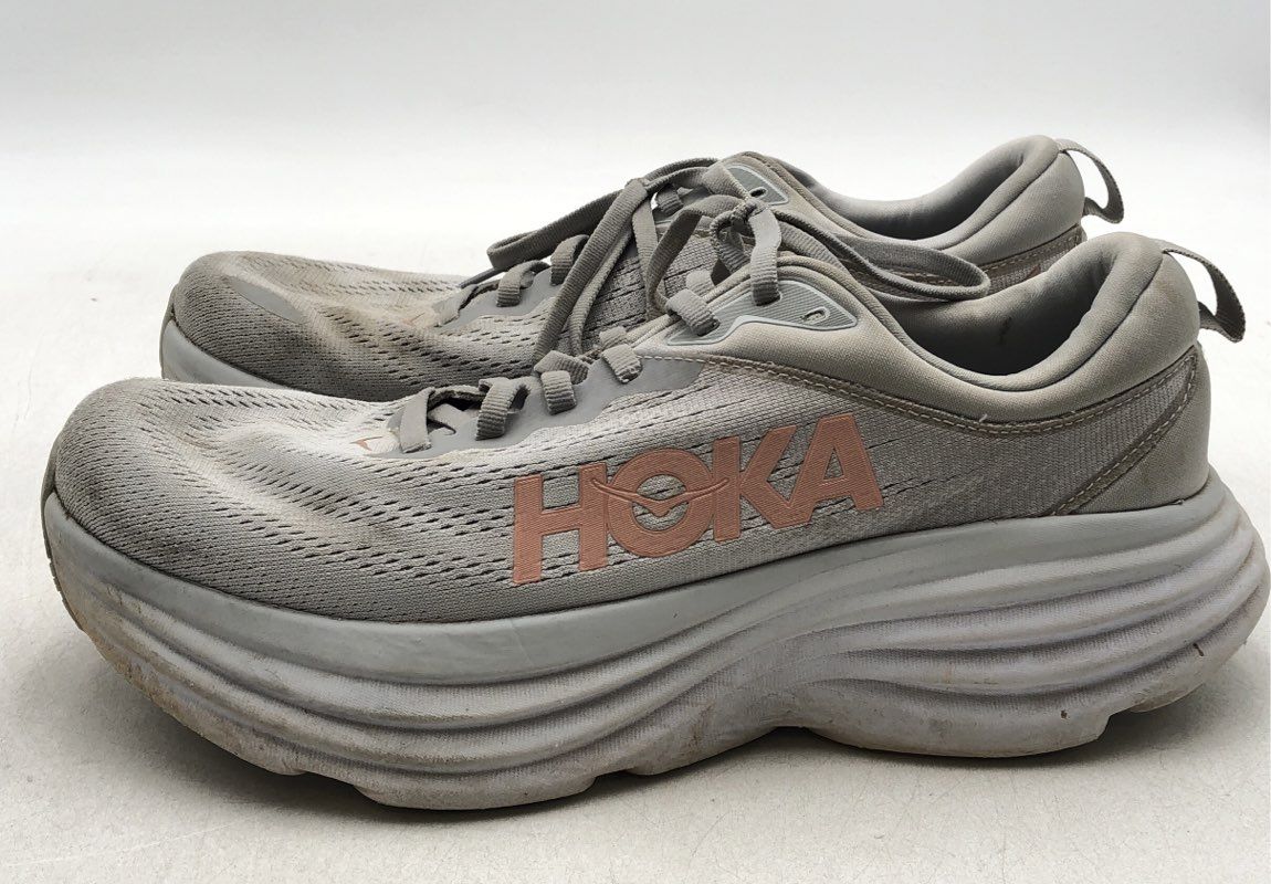 Hoka One One Women&#39;s Bondi 8 1127952 HMLR Gray Athletic Shoes - Size 10B