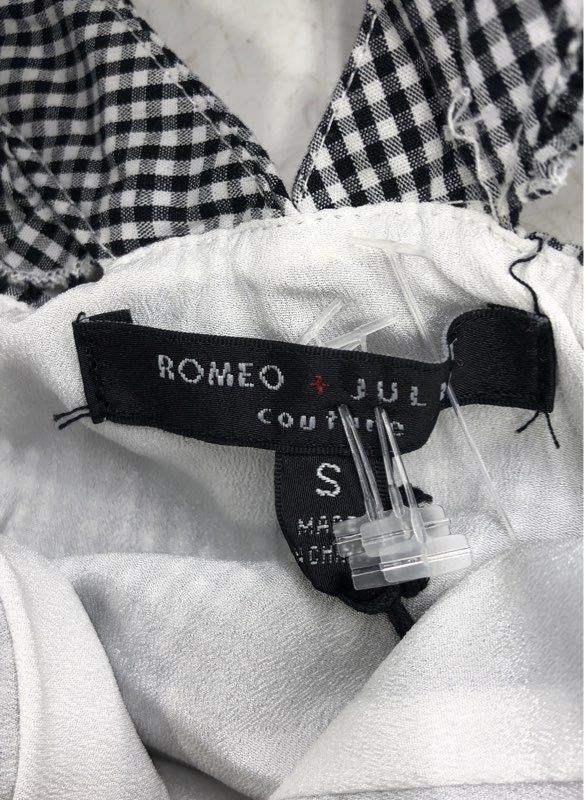 NWT Romeo & Juliet Couture Women's Black White Gingham A-Line Dress - Size S