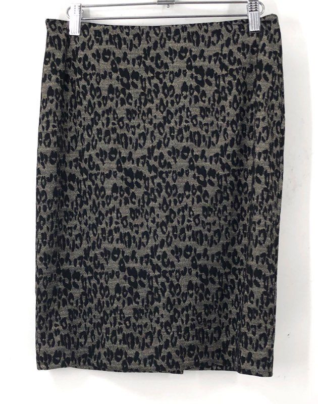 NWT Kasper Women's Black Gray Animal Print Skirt Suit Set - Size 8