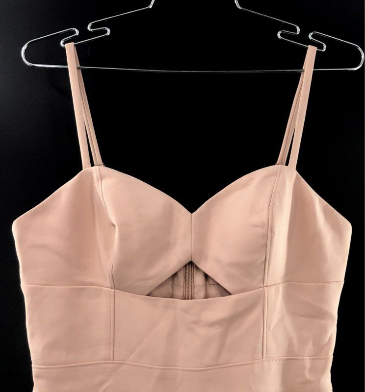 BCBGMAXAZRIA Women's Pink Cutout Wide Leg Sleeveless Jumpsuit Size 4 NWT