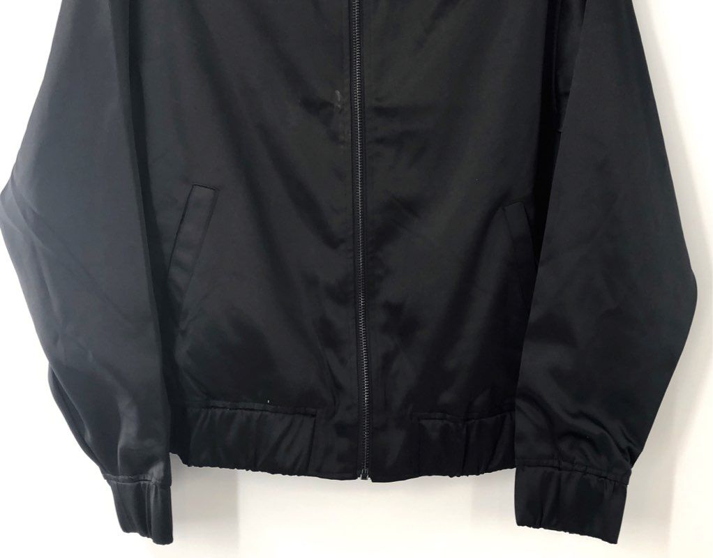 edited by Remi Bader Women's Black Satin Bomber Jacket NWT Size XS
