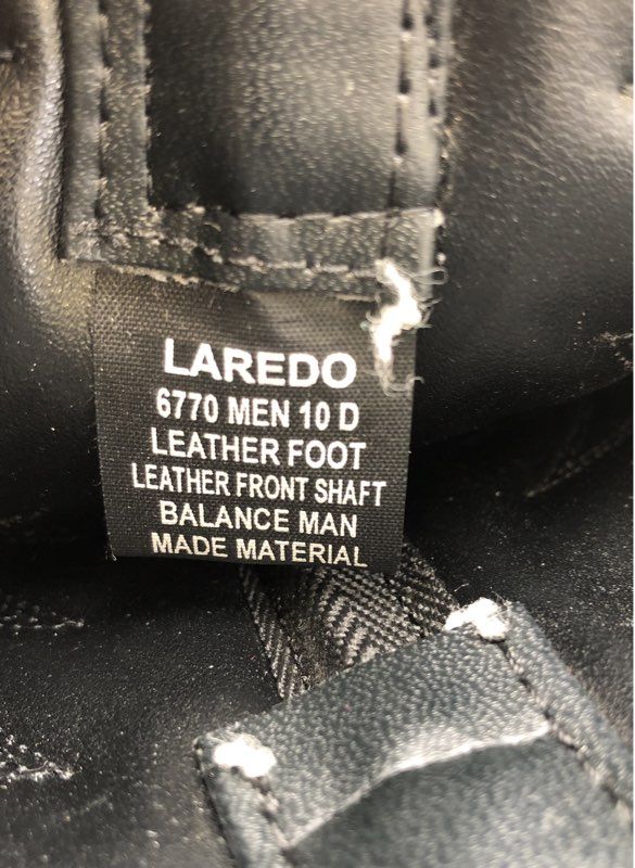 Laredo Men's Black Leather Western Boots - Size 10